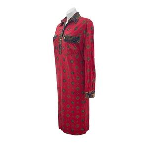 Giovannozzi Red Lana Wool Dress Vintage 1970's Made In Italy Red Womens 8